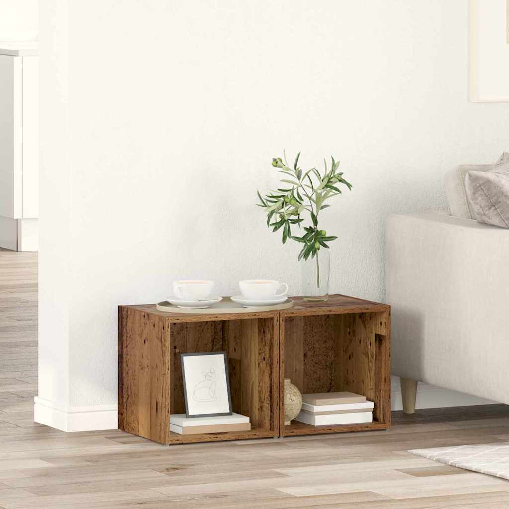 Tv-meubelset 2 pcs Oud Hout 37 x 35 x 37,5 cm Bewerkt hout is nu te koop bij PeponiXL, paradijselijk wonen!