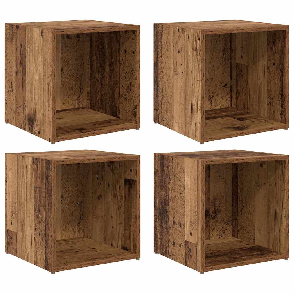 Tv-meubelset 4 pcs Oud Hout 37 x 35 x 37,5 cm Bewerkt hout is nu te koop bij PeponiXL, paradijselijk wonen!