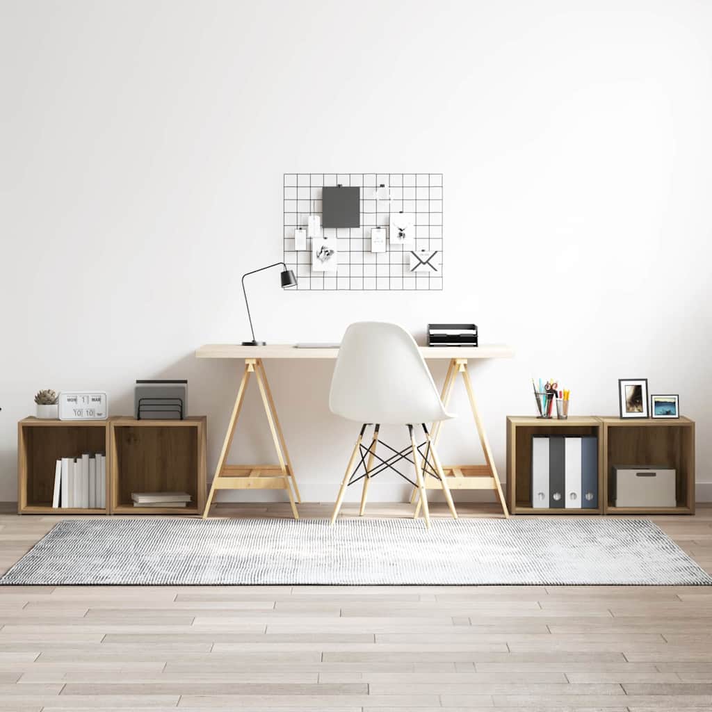 Tv-meubelset 4 pcs Artisan Eiken 37 x 35 x 37,5 cm Bewerkt hout is nu te koop bij PeponiXL, paradijselijk wonen!