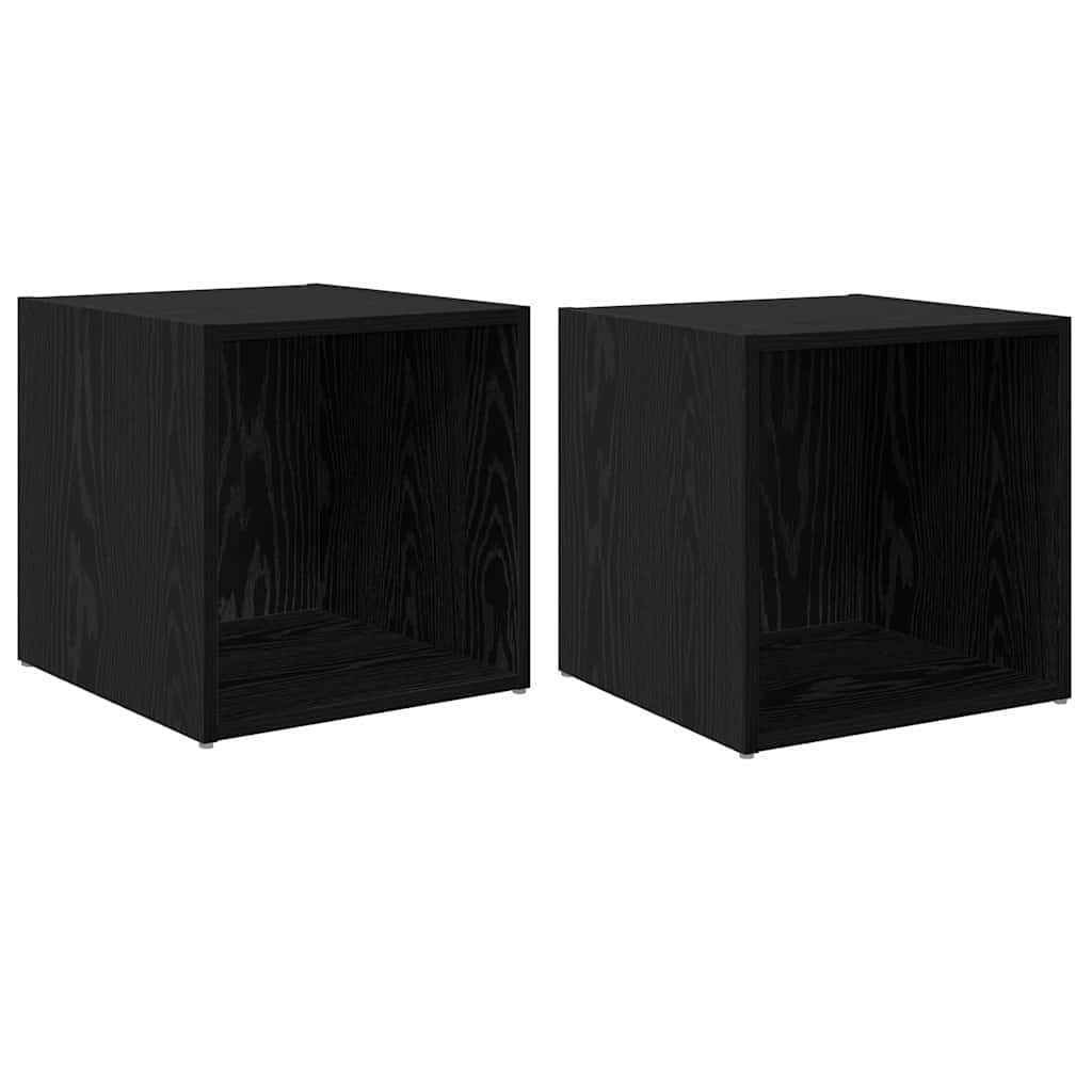 Tv-meubelset 2 pcs Zwart 37 x 35 x 37,5 cm Bewerkt hout is nu te koop bij PeponiXL, paradijselijk wonen!