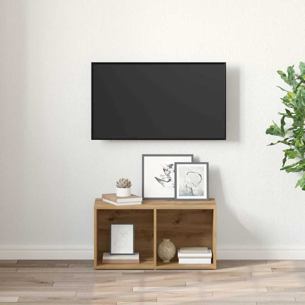 Tv-meubelset Wandgemonteerd Bruin 72 x 35 x 37 cm Bewerkt hout is nu te koop bij PeponiXL, paradijselijk wonen!
