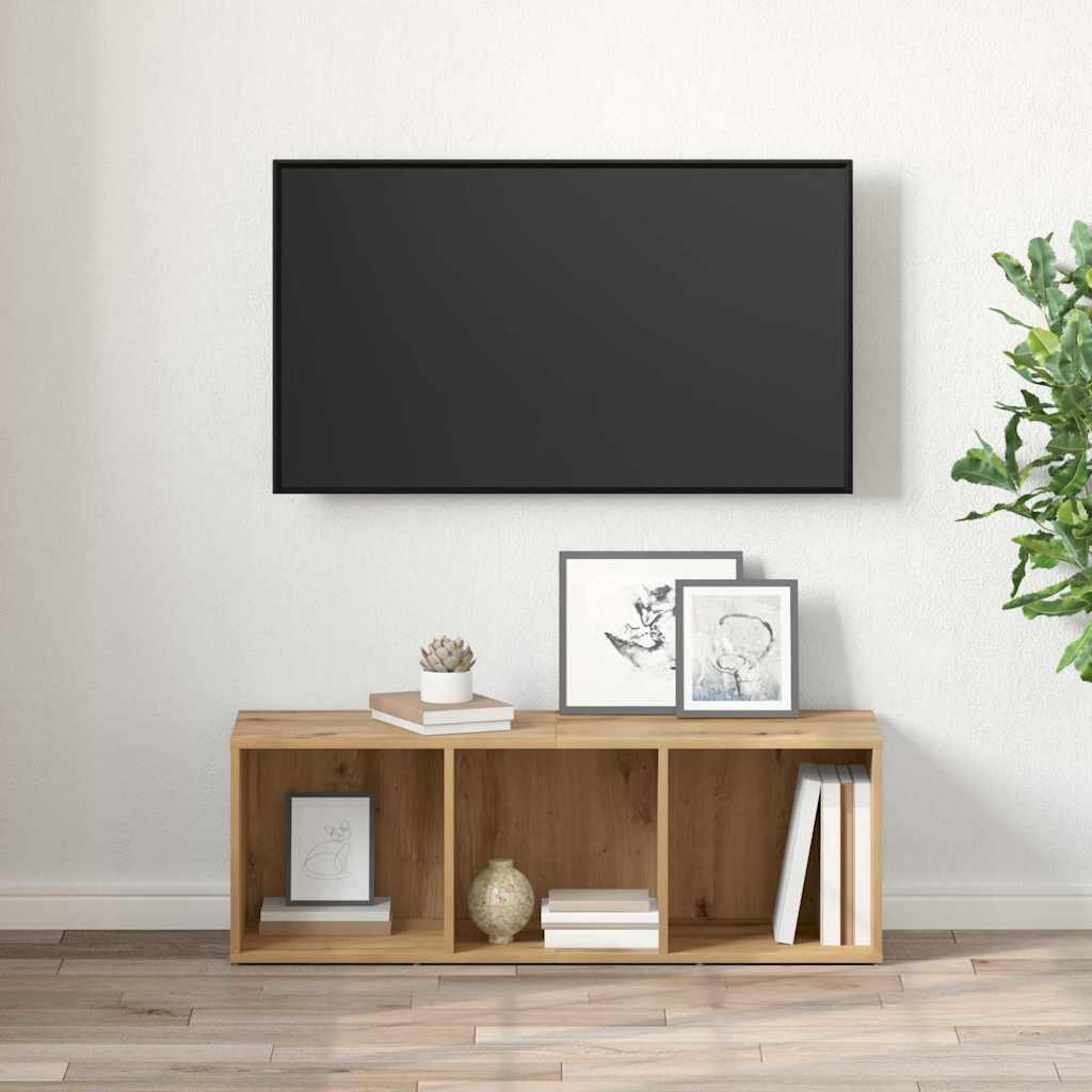Tv-meubelset Wandgemonteerd Bruin 72 x 35 x 37 cm Bewerkt hout is nu te koop bij PeponiXL, paradijselijk wonen!