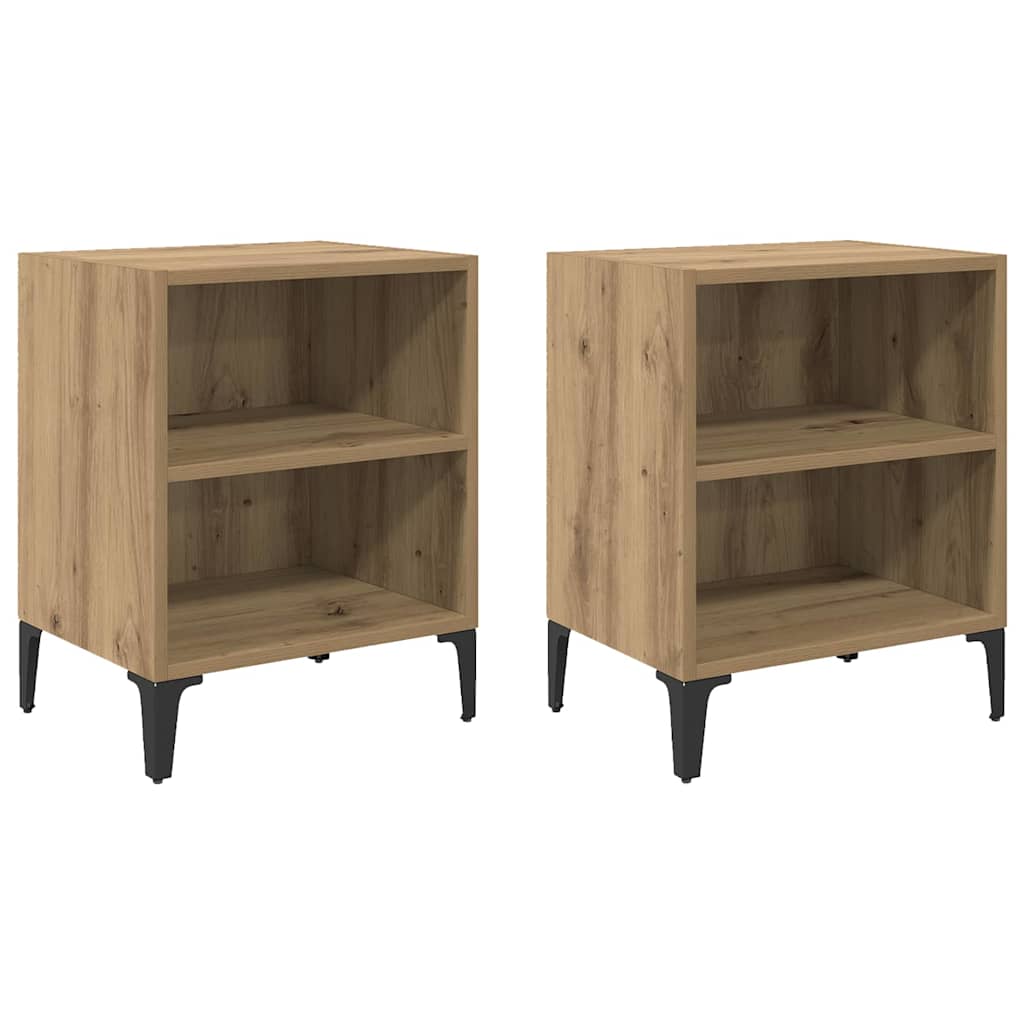 Nachtkastje 2 pcs Artisan Eiken 40 x 30 x 50 cm Bewerkt hout is nu te koop bij PeponiXL, paradijselijk wonen!