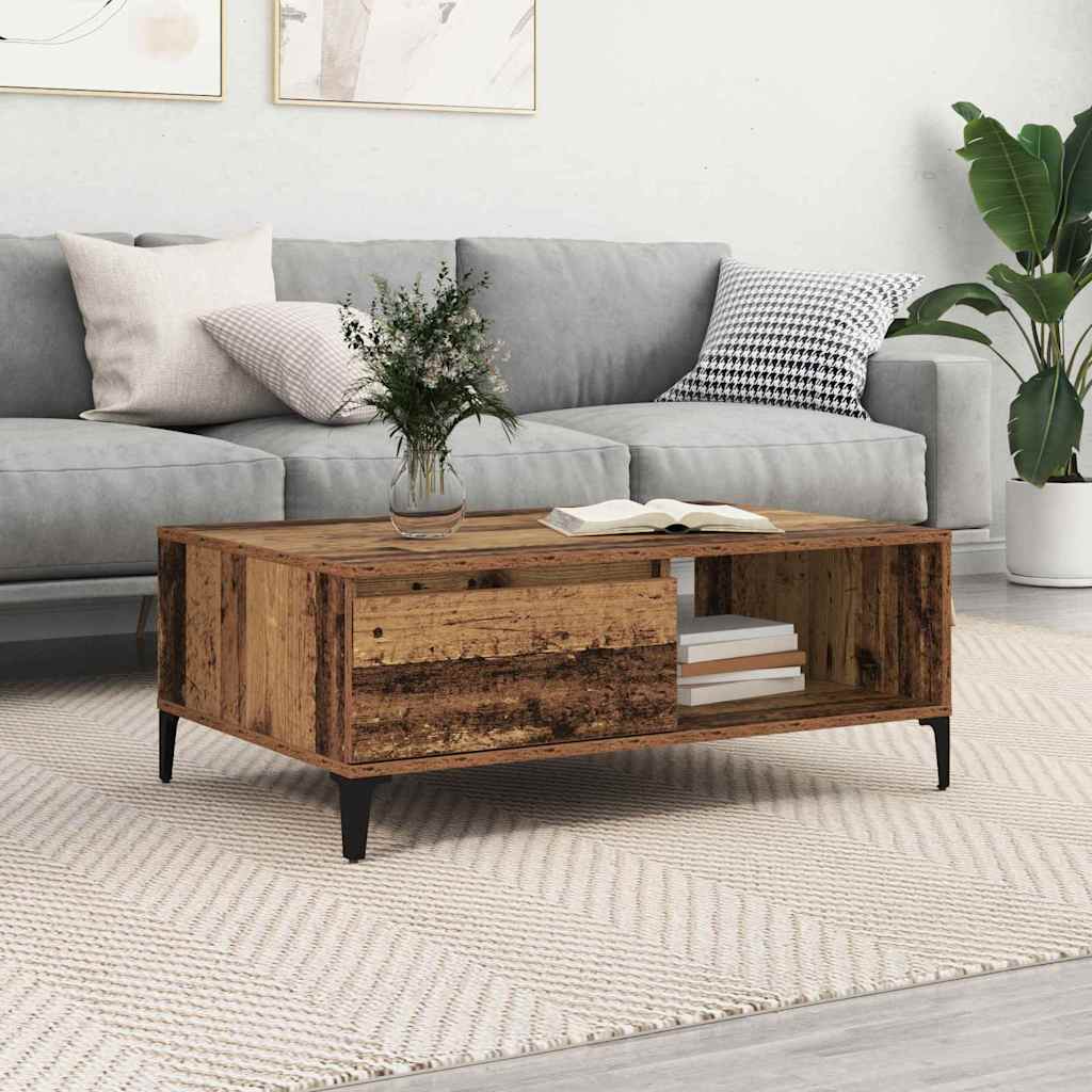 Salontafel Oud hout 90 x 60 x 35 cm Bewerkt hout is nu te koop bij PeponiXL, paradijselijk wonen!