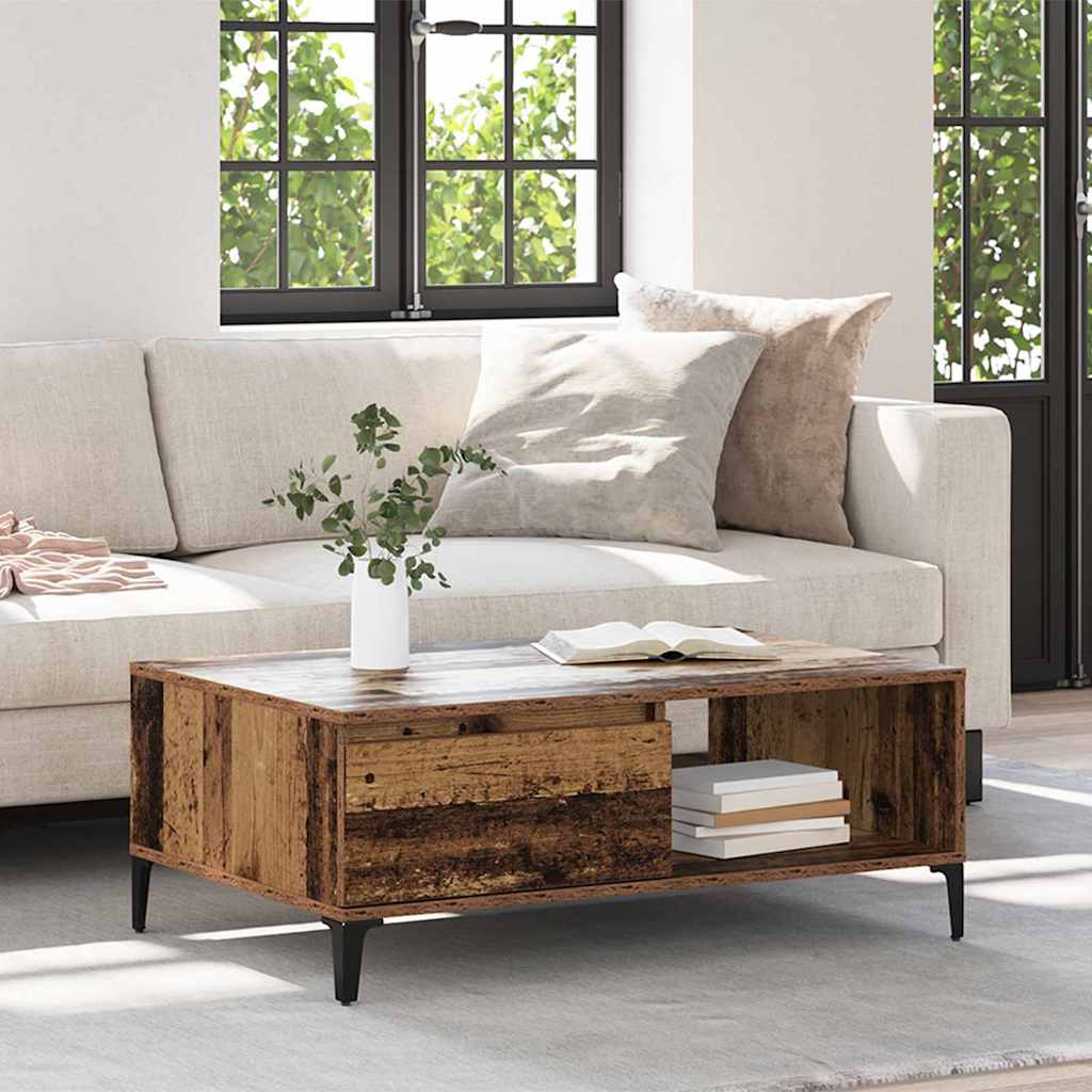 Salontafel Oud hout 90 x 60 x 35 cm Bewerkt hout is nu te koop bij PeponiXL, paradijselijk wonen!