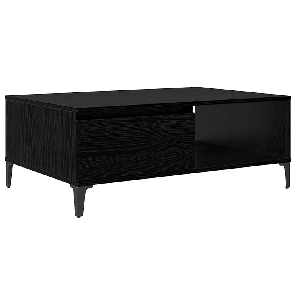 Salontafel Zwart eiken 90 x 60 x 35 cm Bewerkt hout is nu te koop bij PeponiXL, paradijselijk wonen!