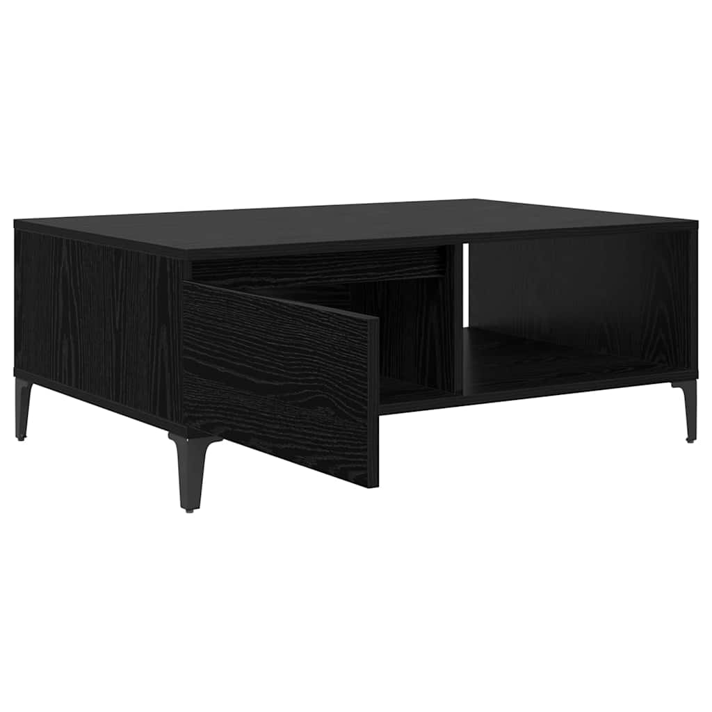 Salontafel Zwart eiken 90 x 60 x 35 cm Bewerkt hout is nu te koop bij PeponiXL, paradijselijk wonen!