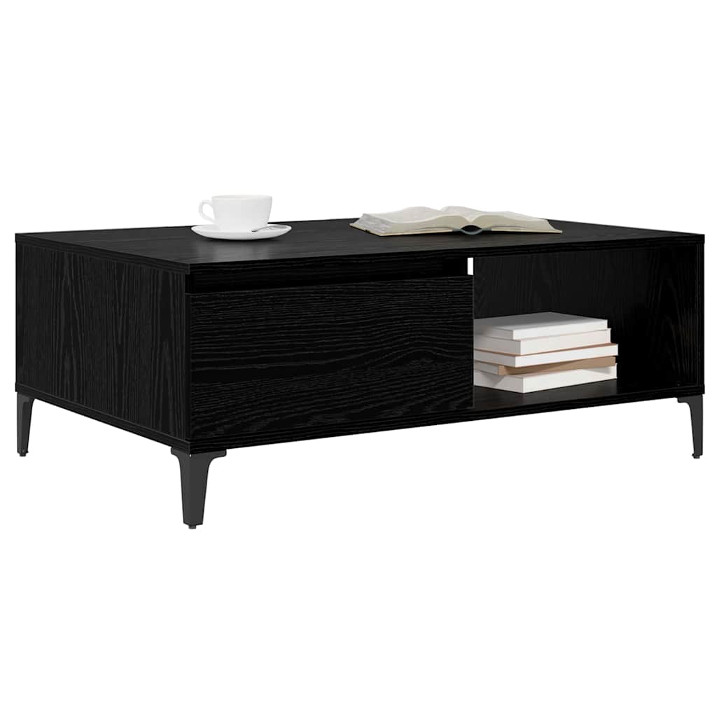 Salontafel Zwart eiken 90 x 60 x 35 cm Bewerkt hout is nu te koop bij PeponiXL, paradijselijk wonen!