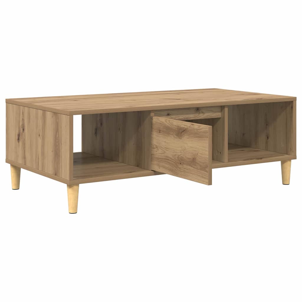 Salontafel Artisan Eiken 102 x 55 x 35 cm Bewerkt hout is nu te koop bij PeponiXL, paradijselijk wonen!
