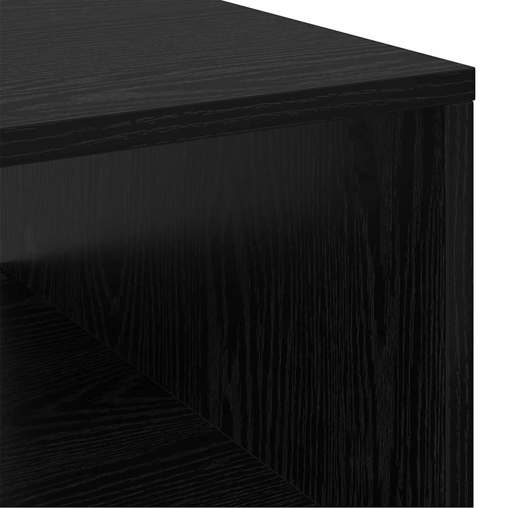 Salontafel Zwart Eiken 102 x 55 x 35 cm Bewerkt hout is nu te koop bij PeponiXL, paradijselijk wonen!