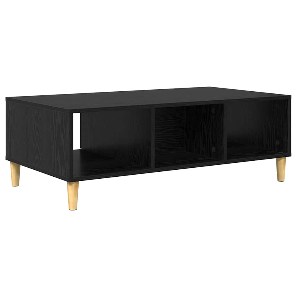 Salontafel Zwart Eiken 102 x 55 x 35 cm Bewerkt hout is nu te koop bij PeponiXL, paradijselijk wonen!