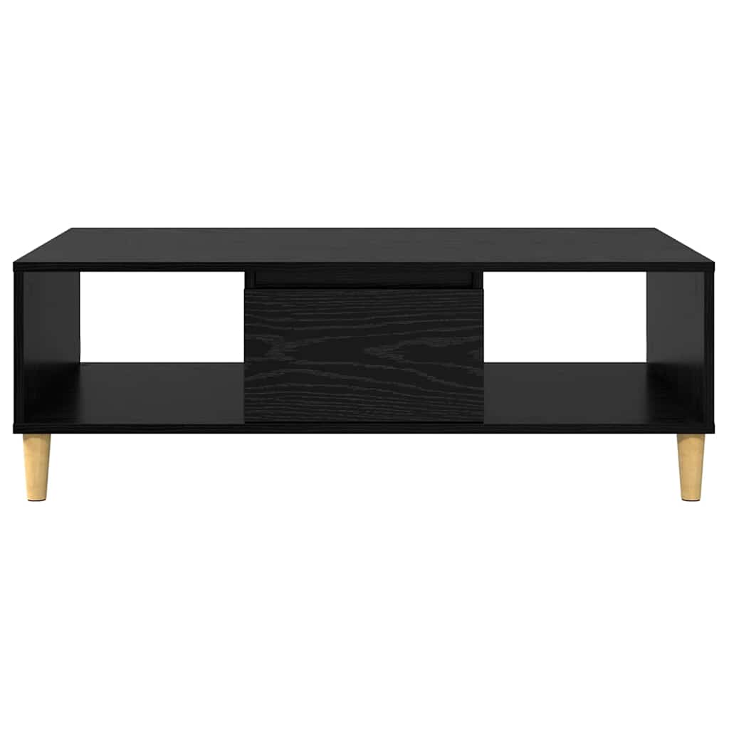 Salontafel Zwart Eiken 102 x 55 x 35 cm Bewerkt hout is nu te koop bij PeponiXL, paradijselijk wonen!