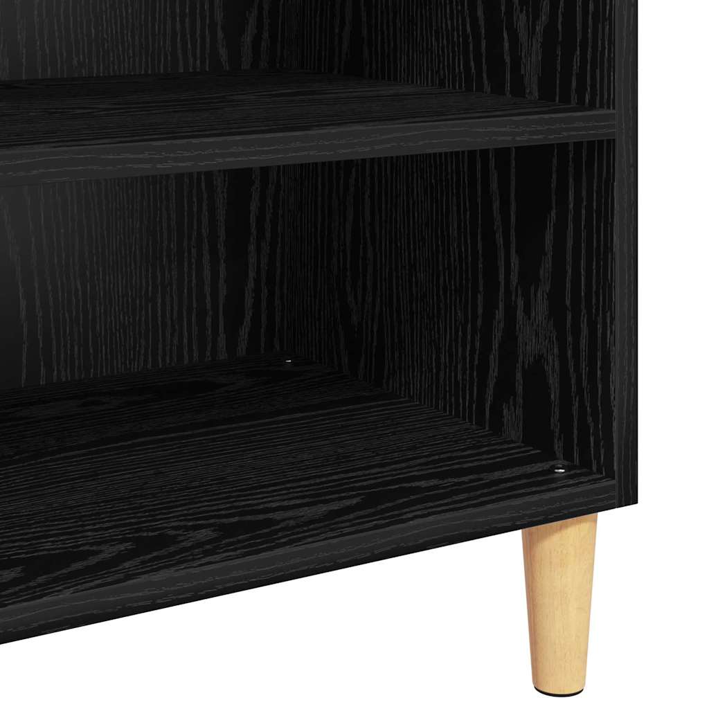 Dressoir Zwart Eiken 57 x 35 x 89.5 cm Bewerkt hout is nu te koop bij PeponiXL, paradijselijk wonen!