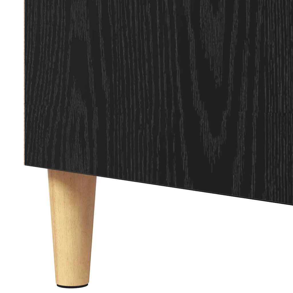 Dressoir Zwart Eiken 57 x 35 x 89.5 cm Bewerkt hout is nu te koop bij PeponiXL, paradijselijk wonen!