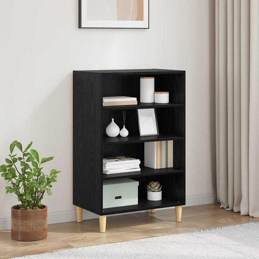 Dressoir Zwart Eiken 57 x 35 x 89.5 cm Bewerkt hout is nu te koop bij PeponiXL, paradijselijk wonen!