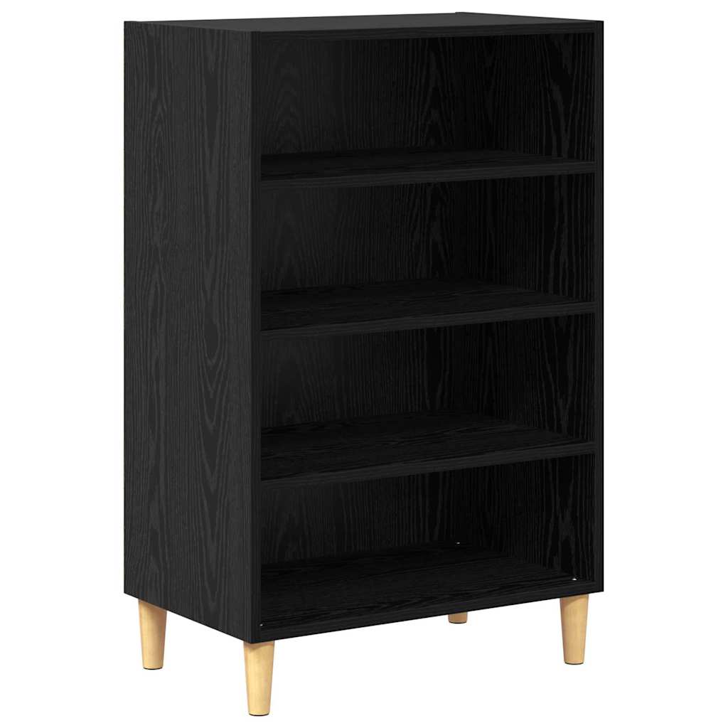 Dressoir Zwart Eiken 57 x 35 x 89.5 cm Bewerkt hout is nu te koop bij PeponiXL, paradijselijk wonen!