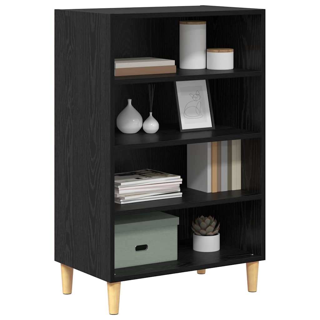Dressoir Zwart Eiken 57 x 35 x 89.5 cm Bewerkt hout is nu te koop bij PeponiXL, paradijselijk wonen!