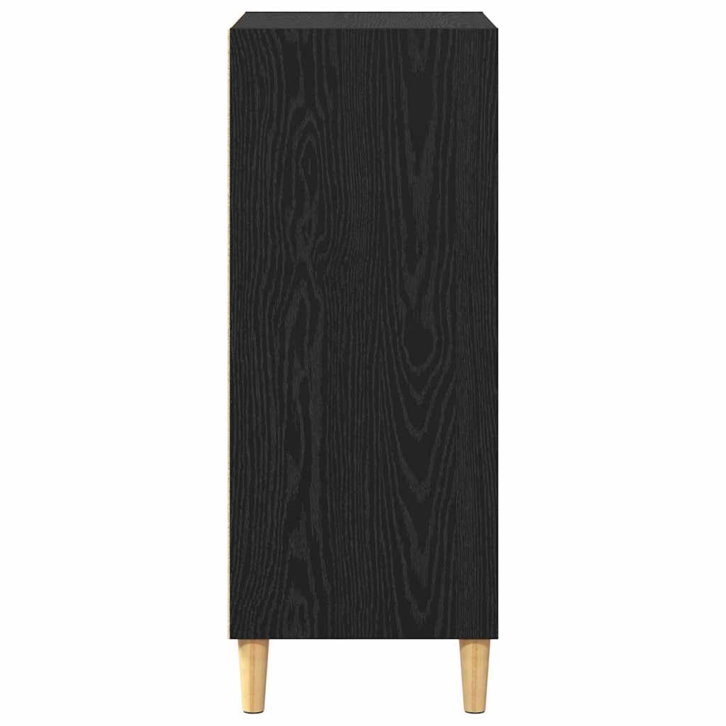 Dressoir Zwart Eiken 57 x 35 x 89.5 cm Bewerkt hout is nu te koop bij PeponiXL, paradijselijk wonen!