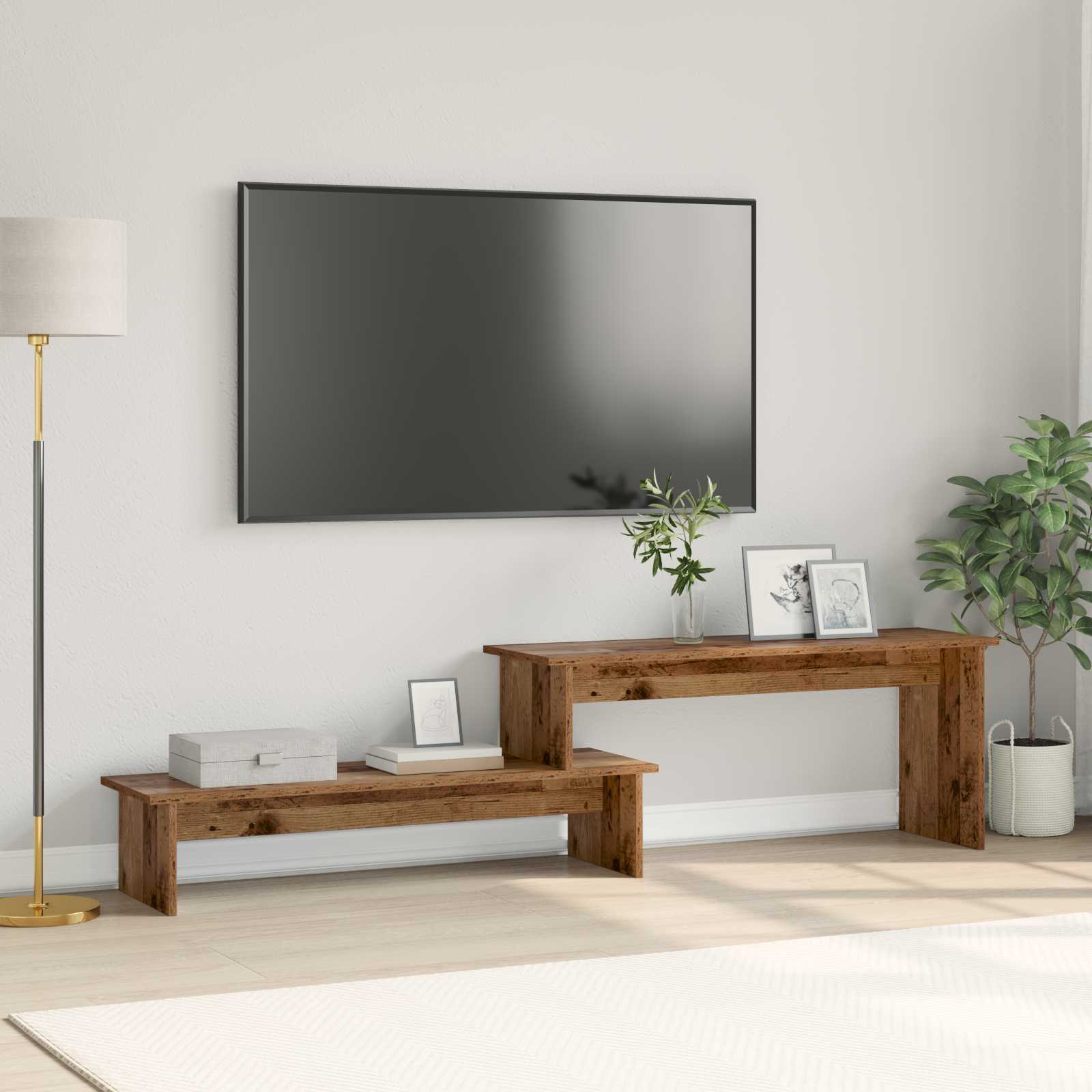Tv-meubelset Oud Hout 180 x 30 x 43 cm Bewerkt hout is nu te koop bij PeponiXL, paradijselijk wonen!
