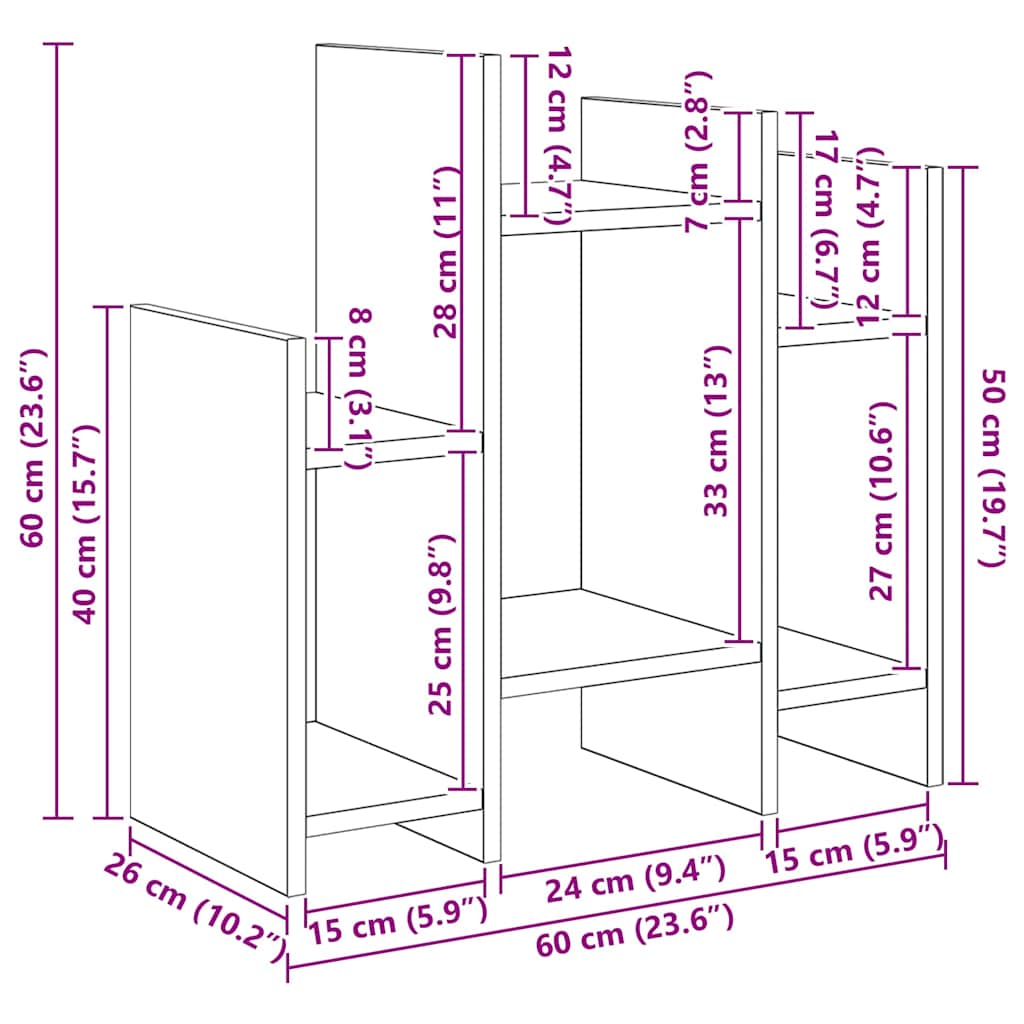 Bijzetkast Artisan Eiken 60 x 26 x 60 cm Bewerkt hout is nu te koop bij PeponiXL, paradijselijk wonen!