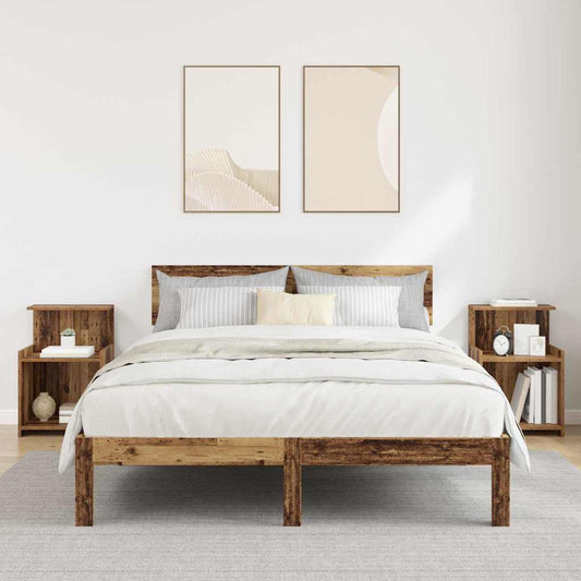 Nachtkastje 2 pcs Oudhout 40 x 35 x 60 cm Bewerkt hout is nu te koop bij PeponiXL, paradijselijk wonen!