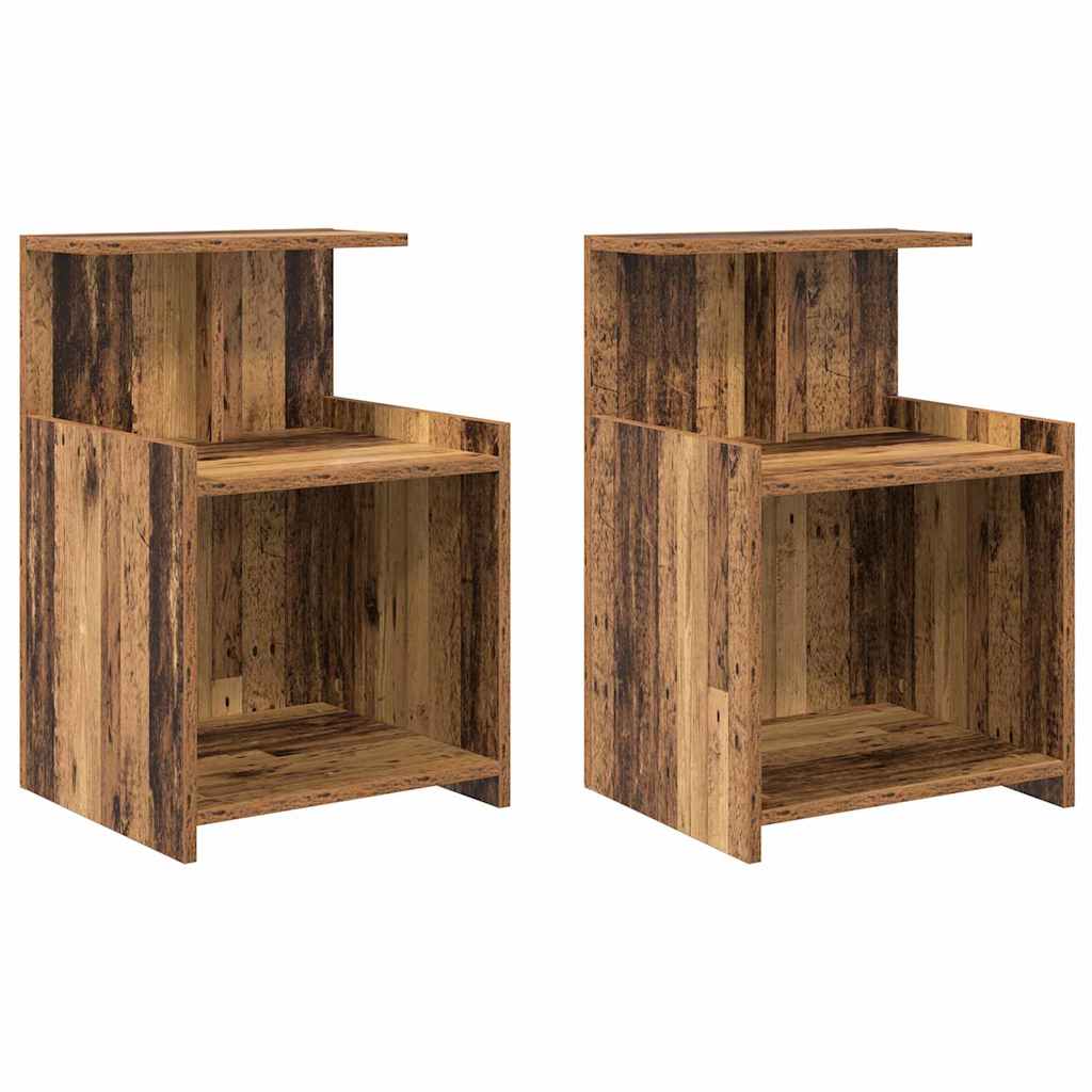 Nachtkastje 2 pcs Oudhout 40 x 35 x 60 cm Bewerkt hout is nu te koop bij PeponiXL, paradijselijk wonen!
