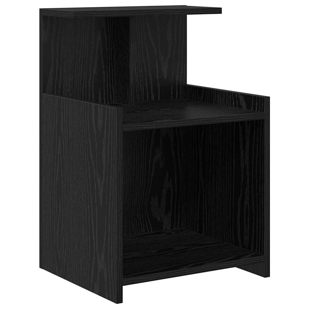 Nachtkastje 2 pcs Zwart Eiken 40 x 35 x 60 cm Bewerkt hout is nu te koop bij PeponiXL, paradijselijk wonen!