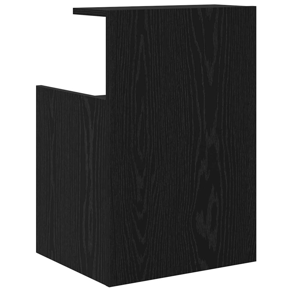 Nachtkastje 2 pcs Zwart Eiken 40 x 35 x 60 cm Bewerkt hout is nu te koop bij PeponiXL, paradijselijk wonen!