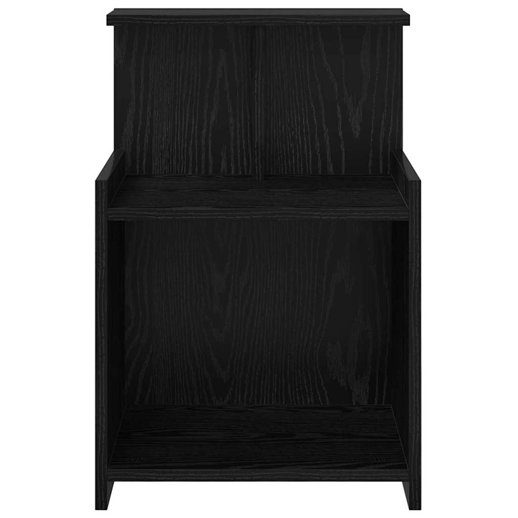 Nachtkastje 2 pcs Zwart Eiken 40 x 35 x 60 cm Bewerkt hout is nu te koop bij PeponiXL, paradijselijk wonen!