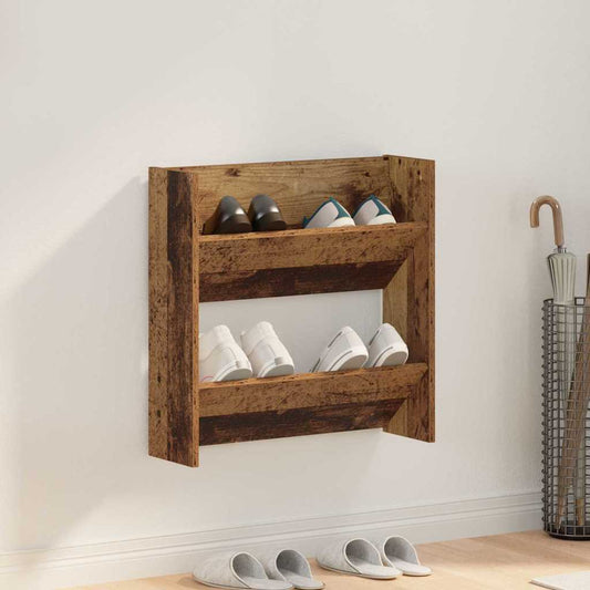 Schoenenkast met plank Oudhout 60 x 18 x 60 cm Bewerkt hout is nu te koop bij PeponiXL, paradijselijk wonen!