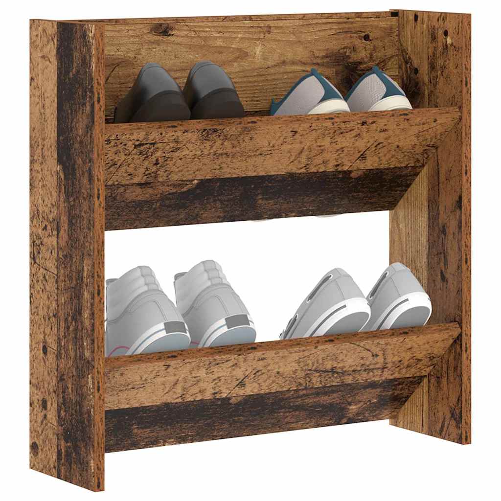 Schoenenkast met plank Oudhout 60 x 18 x 60 cm Bewerkt hout is nu te koop bij PeponiXL, paradijselijk wonen!