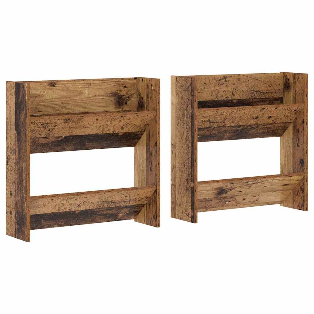 Schoenenkast 2 pcs Oudhout 60 x 18 x 60 cm Bewerkt hout is nu te koop bij PeponiXL, paradijselijk wonen!