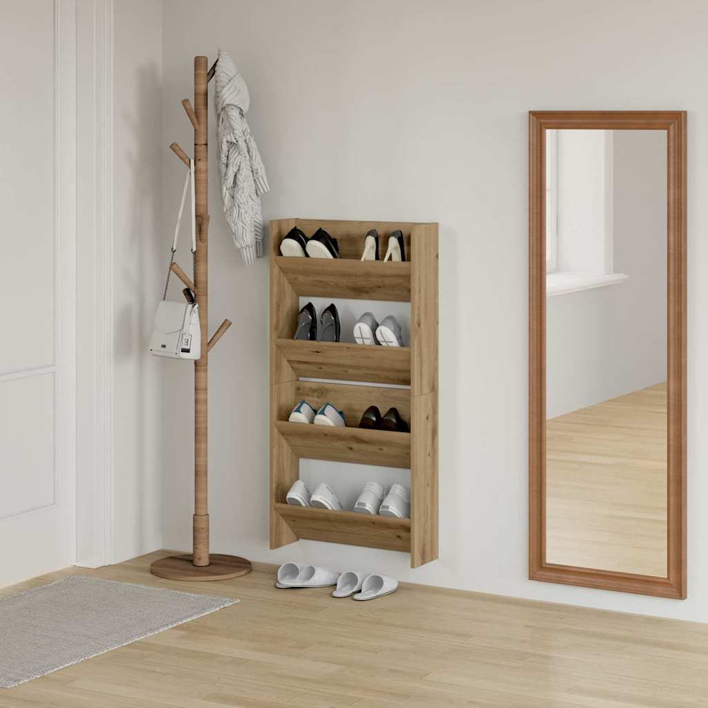 Schoenenkast 2 pcs Artisan Eiken 60 x 18 x 60 cm Bewerkt hout is nu te koop bij PeponiXL, paradijselijk wonen!