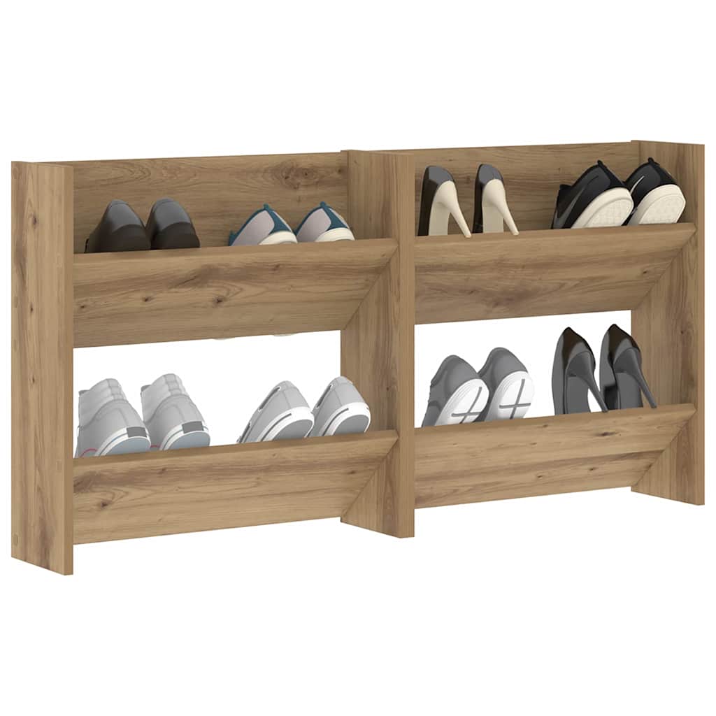 Schoenenkast 2 pcs Artisan Eiken 60 x 18 x 60 cm Bewerkt hout is nu te koop bij PeponiXL, paradijselijk wonen!