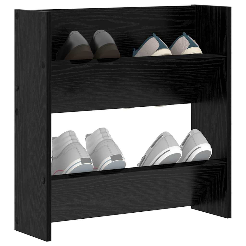 Schoenenkast met plank Zwart Eiken 60 x 18 x 60 cm Bewerkt hout is nu te koop bij PeponiXL, paradijselijk wonen!