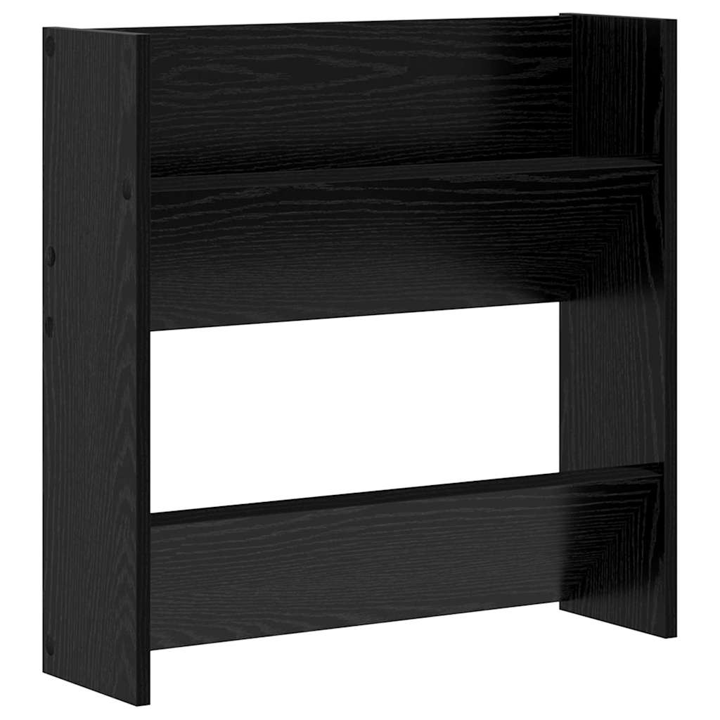 Schoenenkast 2 pcs Zwart Eiken 60 x 18 x 60 cm Bewerkt hout is nu te koop bij PeponiXL, paradijselijk wonen!