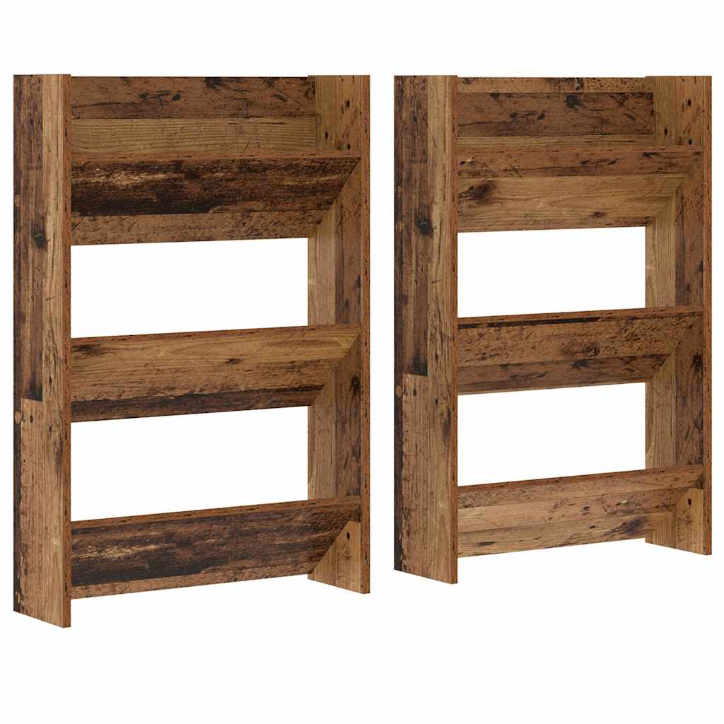 Schoenenkast 2 pcs Oudhout 60 x 18 x 90 cm Bewerkt hout is nu te koop bij PeponiXL, paradijselijk wonen!