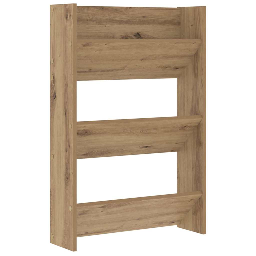 Schoenenkast Artisan Eiken 60 x 18 x 90 cm Bewerkt hout is nu te koop bij PeponiXL, paradijselijk wonen!