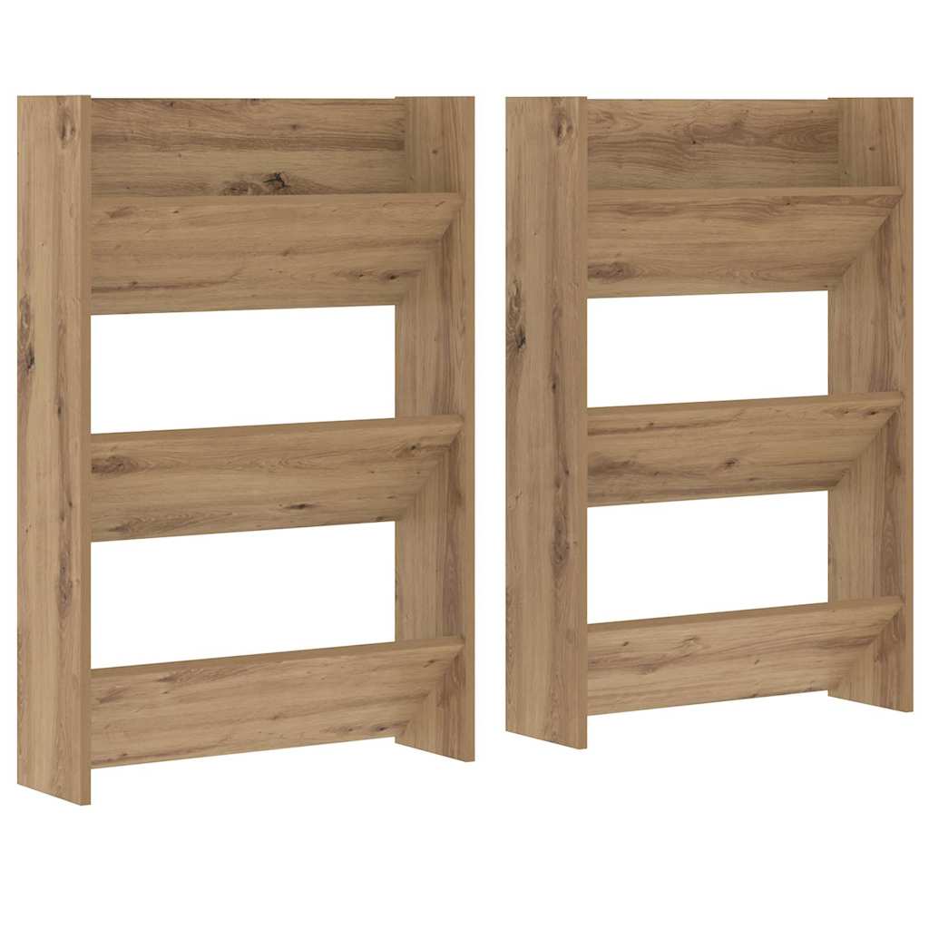 Schoenenkast 2 pcs Artisan Eiken 60 x 18 x 90 cm Bewerkt hout is nu te koop bij PeponiXL, paradijselijk wonen!