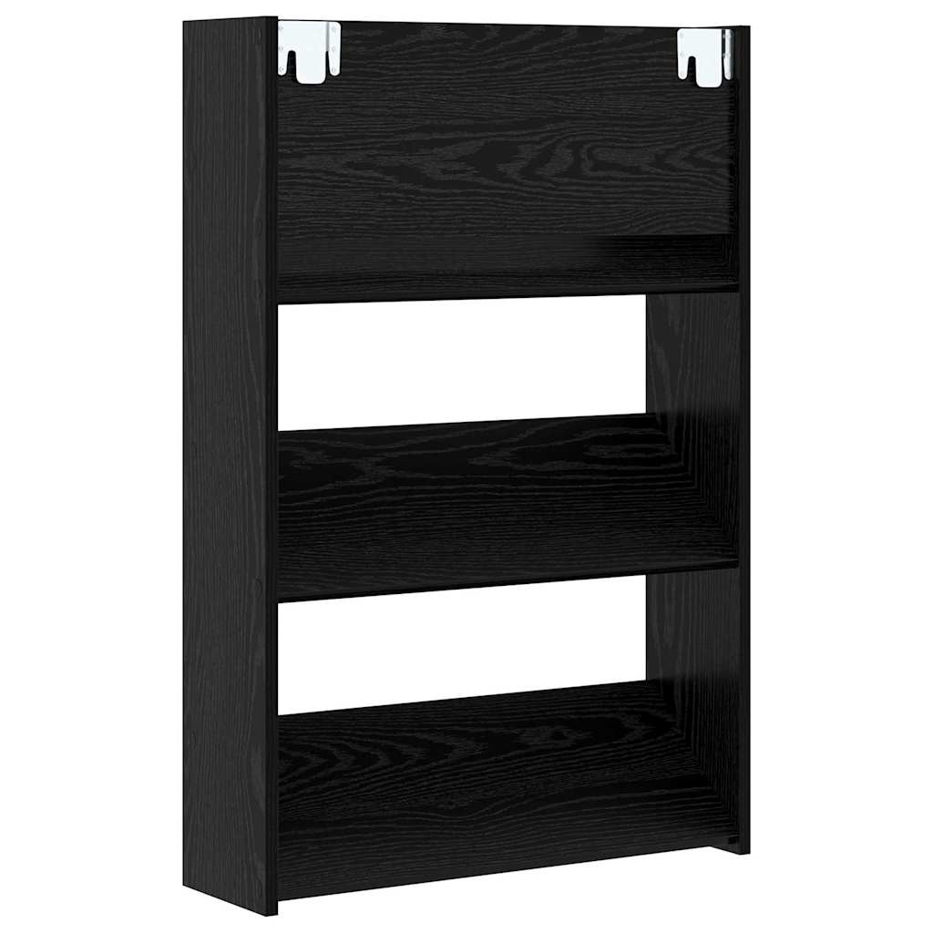 Schoenenkast met plank Zwart Eiken 60 x 18 x 90 cm Bewerkt hout is nu te koop bij PeponiXL, paradijselijk wonen!