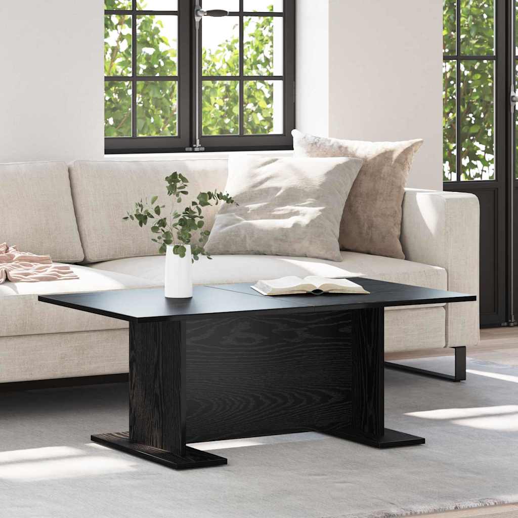 Salontafel Zwart eiken 103,5 x 60 x 40 cm Bewerkt hout is nu te koop bij PeponiXL, paradijselijk wonen!
