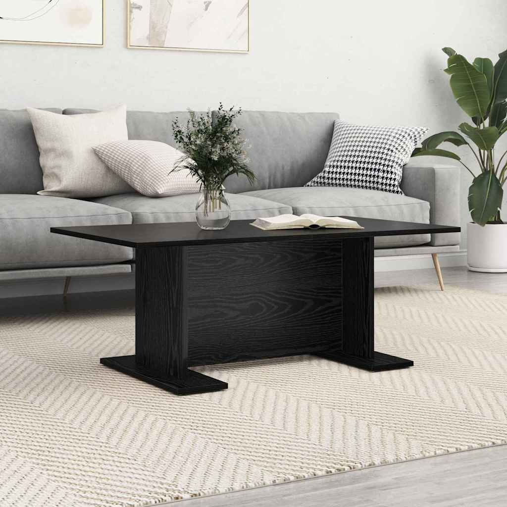 Salontafel Zwart eiken 103,5 x 60 x 40 cm Bewerkt hout is nu te koop bij PeponiXL, paradijselijk wonen!