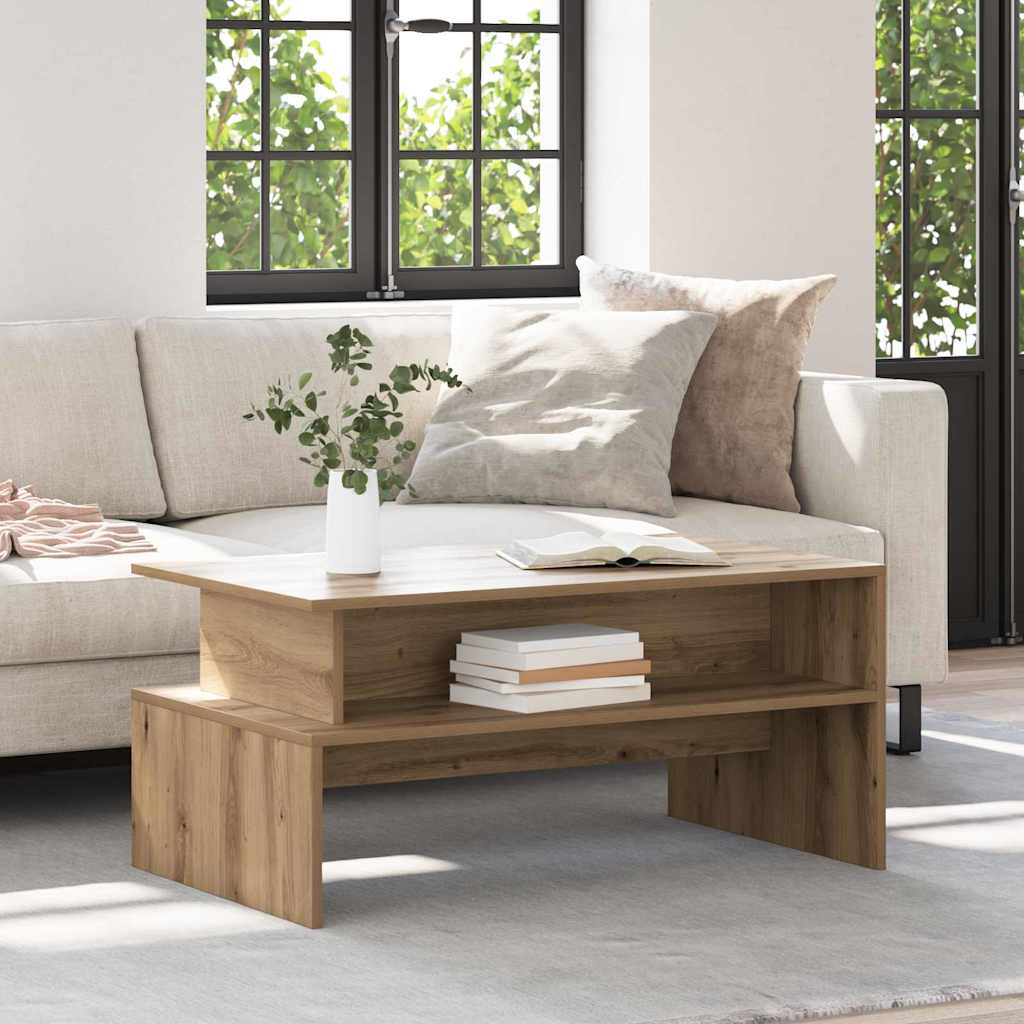 Salontafel Artisan Eiken 90 x 55 x 42,5 cm Bewerkt hout is nu te koop bij PeponiXL, paradijselijk wonen!