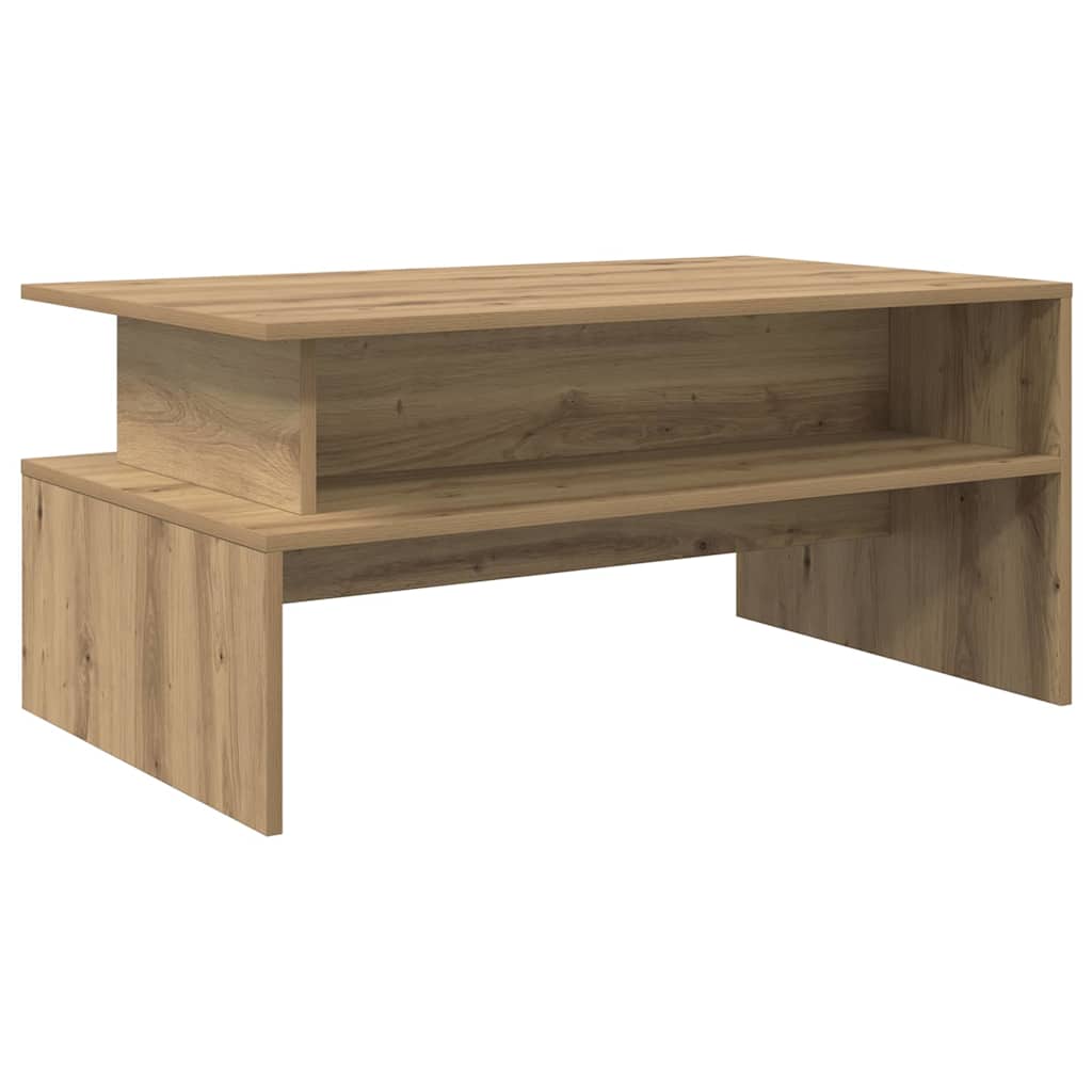 Salontafel Artisan Eiken 90 x 55 x 42,5 cm Bewerkt hout is nu te koop bij PeponiXL, paradijselijk wonen!