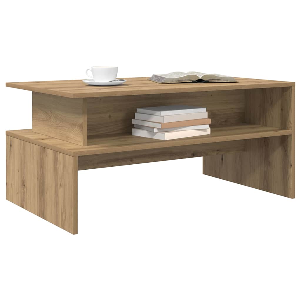 Salontafel Artisan Eiken 90 x 55 x 42,5 cm Bewerkt hout is nu te koop bij PeponiXL, paradijselijk wonen!