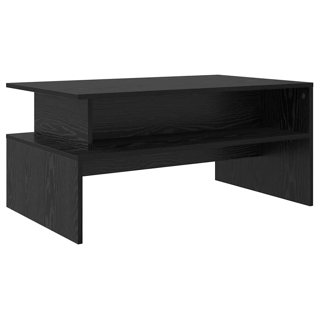 Salontafel Zwart Eiken 90 x 55 x 42,5 cm Bewerkt hout is nu te koop bij PeponiXL, paradijselijk wonen!