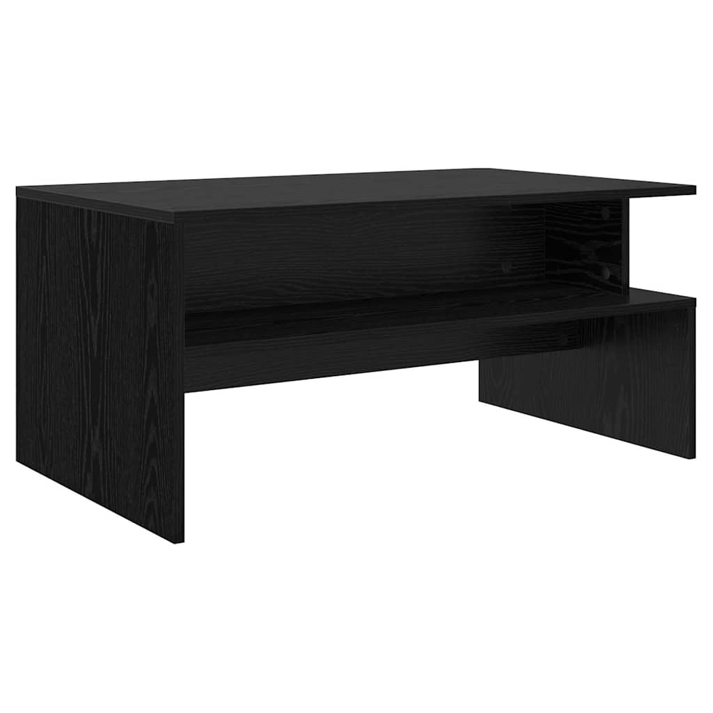 Salontafel Zwart Eiken 90 x 55 x 42,5 cm Bewerkt hout is nu te koop bij PeponiXL, paradijselijk wonen!
