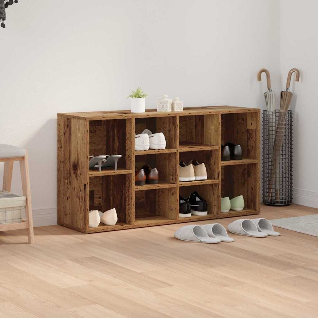 Schoenenbank met plank Oudhout 103 x 30 x 54,5 cm Bewerkt hout is nu te koop bij PeponiXL, paradijselijk wonen!