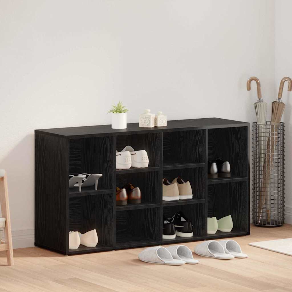 Schoenenbank Zwart Eiken 103 x 30 x 54,5 cm Bewerkt hout is nu te koop bij PeponiXL, paradijselijk wonen!