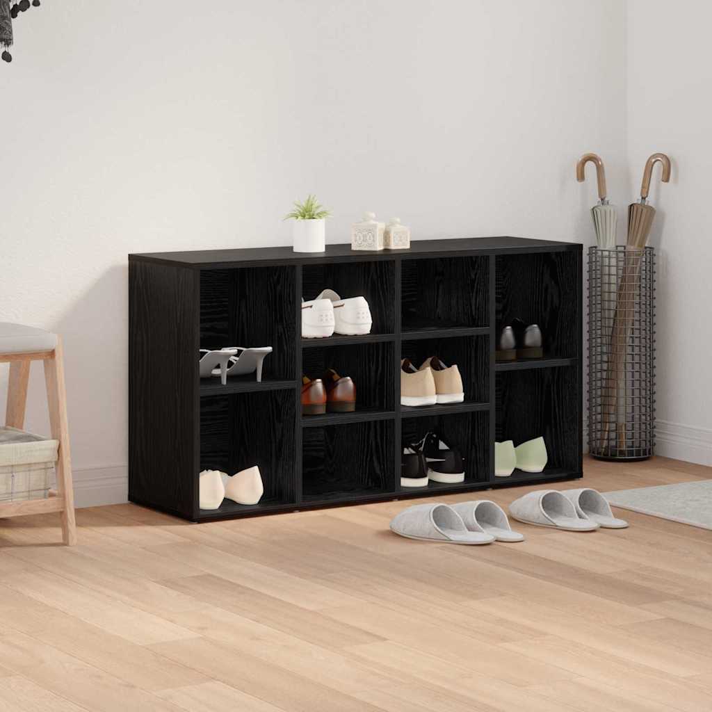 Schoenenbank Zwart Eiken 103 x 30 x 54,5 cm Bewerkt hout is nu te koop bij PeponiXL, paradijselijk wonen!